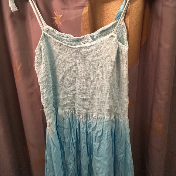 Lotus Leaf Blue & White Textured Ombre Summer Dress, Viscose Size Medium - Picture 1 of 3